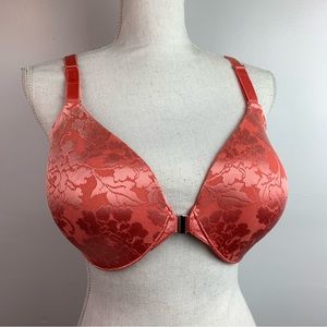 Soma Vanishing Back Full Coverage Front Closure Peach Lace Bra